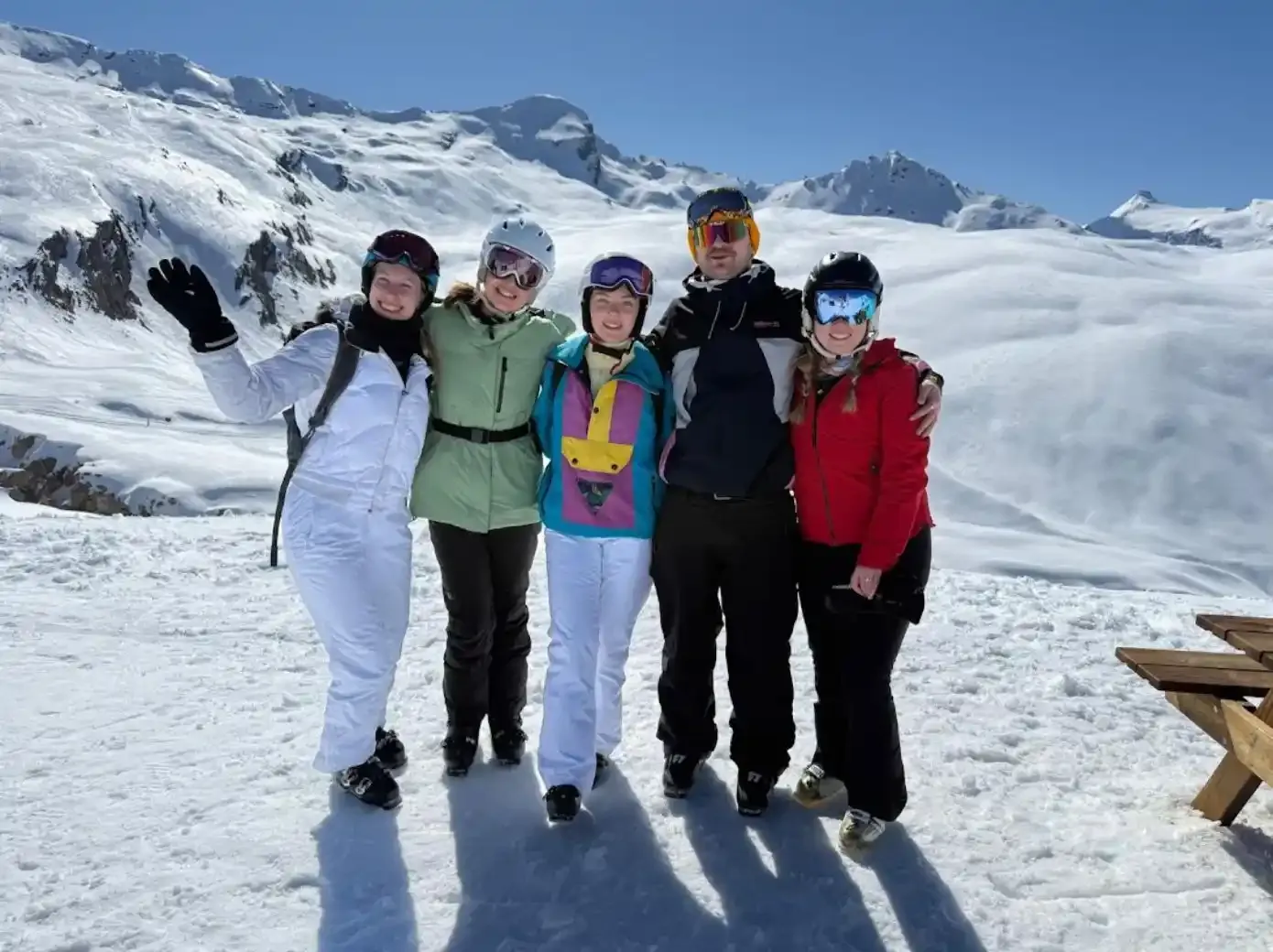 Group skiers