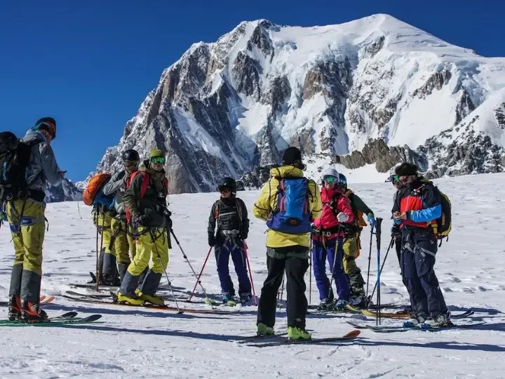 Group waiting to ski