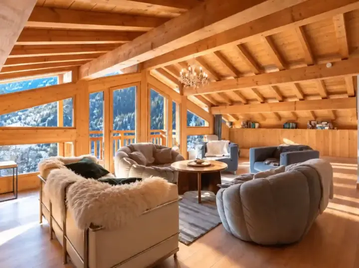 Chalet Barthelemy Top Floor Living Room